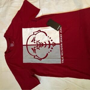 True Religion Men's Burgundy Graphic Tee